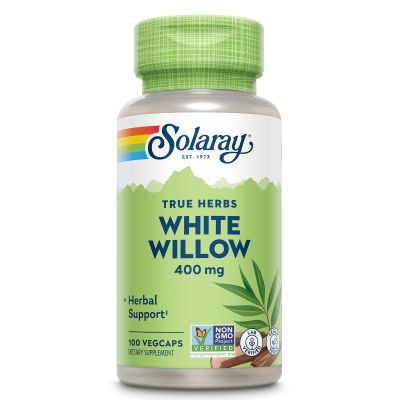 SOLARAY White Willow Bark Capsules 400 mg for Men & Women - Natural Herbal Supplement, White Willow Herb Caps for Wellness Support, Non GMO, Vegan - 100 Veg Caps