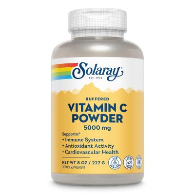 Solaray Vitamin C Ascorbic Acid Powder 5000mg - Powdered Vitamin C Supplement for Men & Women, Immune & Skin Support, Natural Antioxidant, Mix in Water, Juice, or Smoothie, Vegan - 8 oz