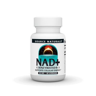 Source Naturals NAD+, Coenzymated B-3, Supports Cellular Energy*, 25 mg - 60 Lozenges