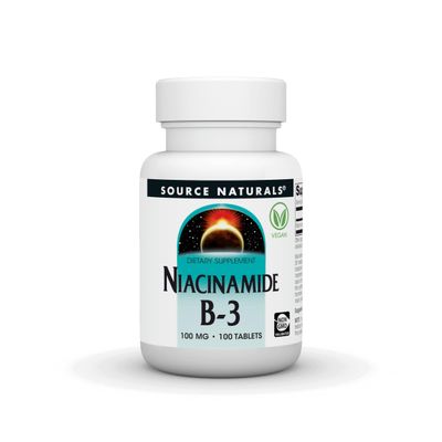 Source Naturals Niacinamide B-3, Dietary Supplement - 100 mg - 100 Tablets