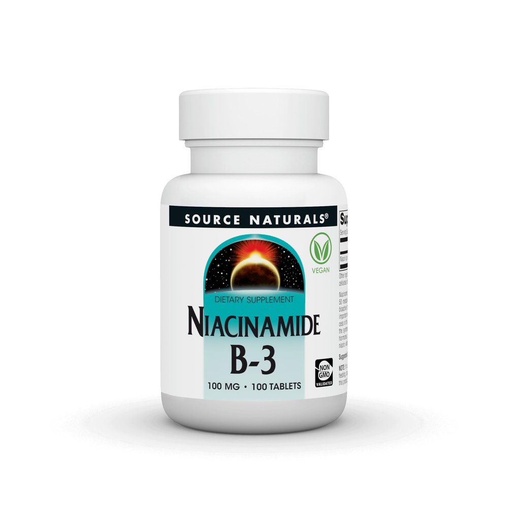 Source Naturals Niacinamide B-3, Dietary Supplement - 100 mg - 100 Tablets