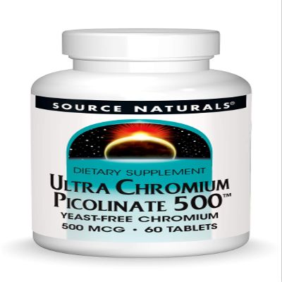 Source Naturals Ultra Chromium Picolinate 500 mcg Yeast-Free Dietary Supplement - 60 Tablets