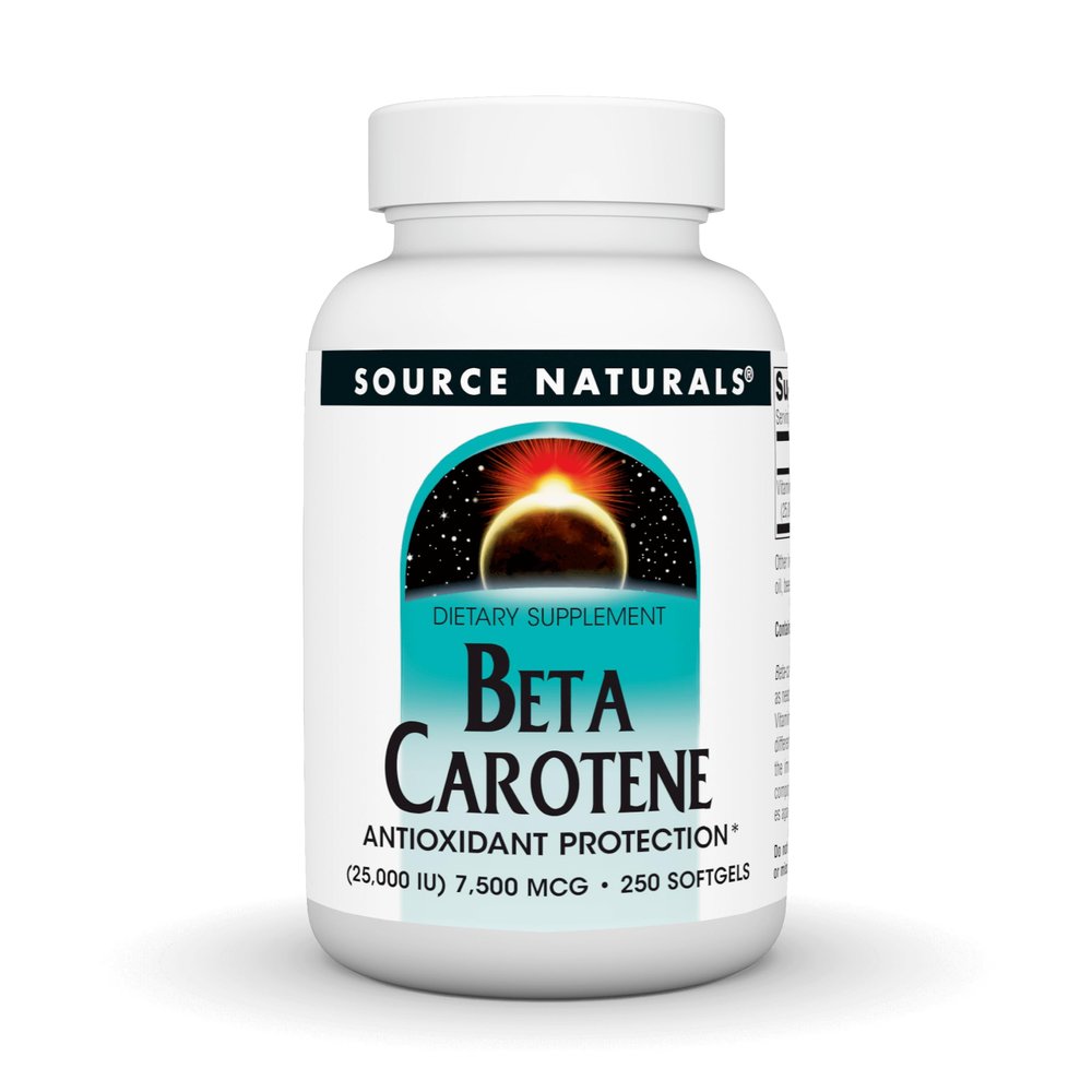 Source Naturals Beta Carotene 25000 iu Antioxidant Protection - Converted by Body to Vitamin A - 250 Softgels