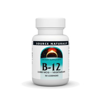 Source Naturals Vitamin B-12, 2000 mcg Supports Energy Production - 50 Lozenges