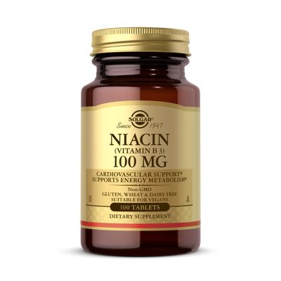 Solgar Niacin (Vitamin B3) 100 mg, 100 Tablets