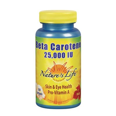 Nature's Life Beta Carotene 25,000 IU | Helps Support Healthy Immune Function & Skin & Eye Health | Antioxidant Dietary Supplement | 250 Softgels