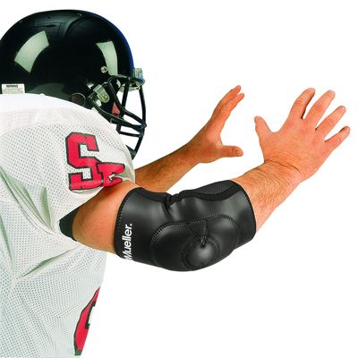 Mueller Padded Elbow Sleeve, Small - Medium, Arm Protection Sleeve for Football, Rugby, and Contact Sports, Comfortable, Skin Safe, Premium Sitched Elbow Padding for Athletes