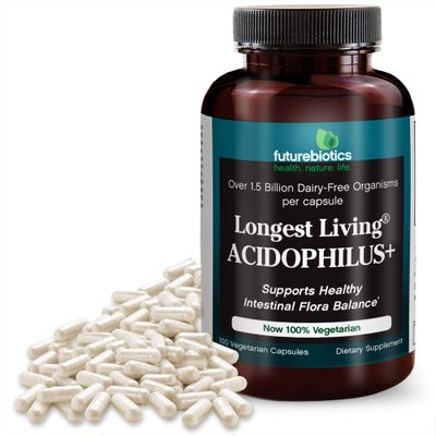 Futurebiotics Longest Living Acidophilus+, 100 Vegetarian Capsules