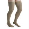 JOBST forMen Thigh High 20-30 mmHg Ribbed Dress Compression Stocking, Closed Toe, Large, Khaki view 1
