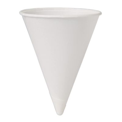 SOLO Cup Company Solo 4BR 200 Piece Cup Company Cone Water Cups, Cold, Paper, White, 4 oz.