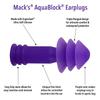 Mack's AquaBlock Swimming Earplugs, 2 Pair - Comfortable, Waterproof, Reusable Silicone Ear Plugs for Swimming, Snorkeling, Showering, Surfing and Bathing (Purple) view 2