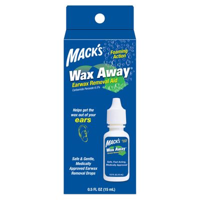 Mack's Wax Away Ear Wax Removal Aid 0.5 FL OZ Ear Drops with Foaming Action