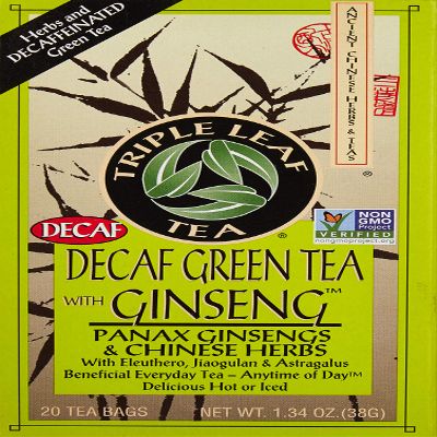 Green Tea-No Caffeine with Ginseng & Chinese Herbs Triple Leaf Tea 20 Bag