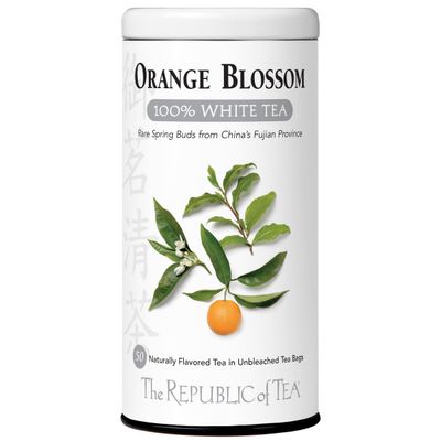 The Republic of Tea  Orange Blossom 100% White Tea Bags, Steeps 50 Low-Caffeinated Cups