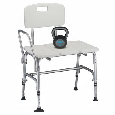 NOVA Medical Products Heavy Duty Tub Transfer Bench for Bath or Shower with 500 lb. Weight Capacity, Backrest is Removable and Reversible, White