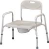 NOVA Heavy Duty Bedside Commode, Extra Wide Seat, 450 lb. Weight Capacity, Seat Height Adjustable, Stand Alone or Over Toilet Commode, White view 1