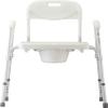 NOVA Heavy Duty Bedside Commode, Extra Wide Seat, 450 lb. Weight Capacity, Seat Height Adjustable, Stand Alone or Over Toilet Commode, White view 2
