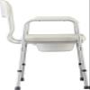 NOVA Heavy Duty Bedside Commode, Extra Wide Seat, 450 lb. Weight Capacity, Seat Height Adjustable, Stand Alone or Over Toilet Commode, White view 3