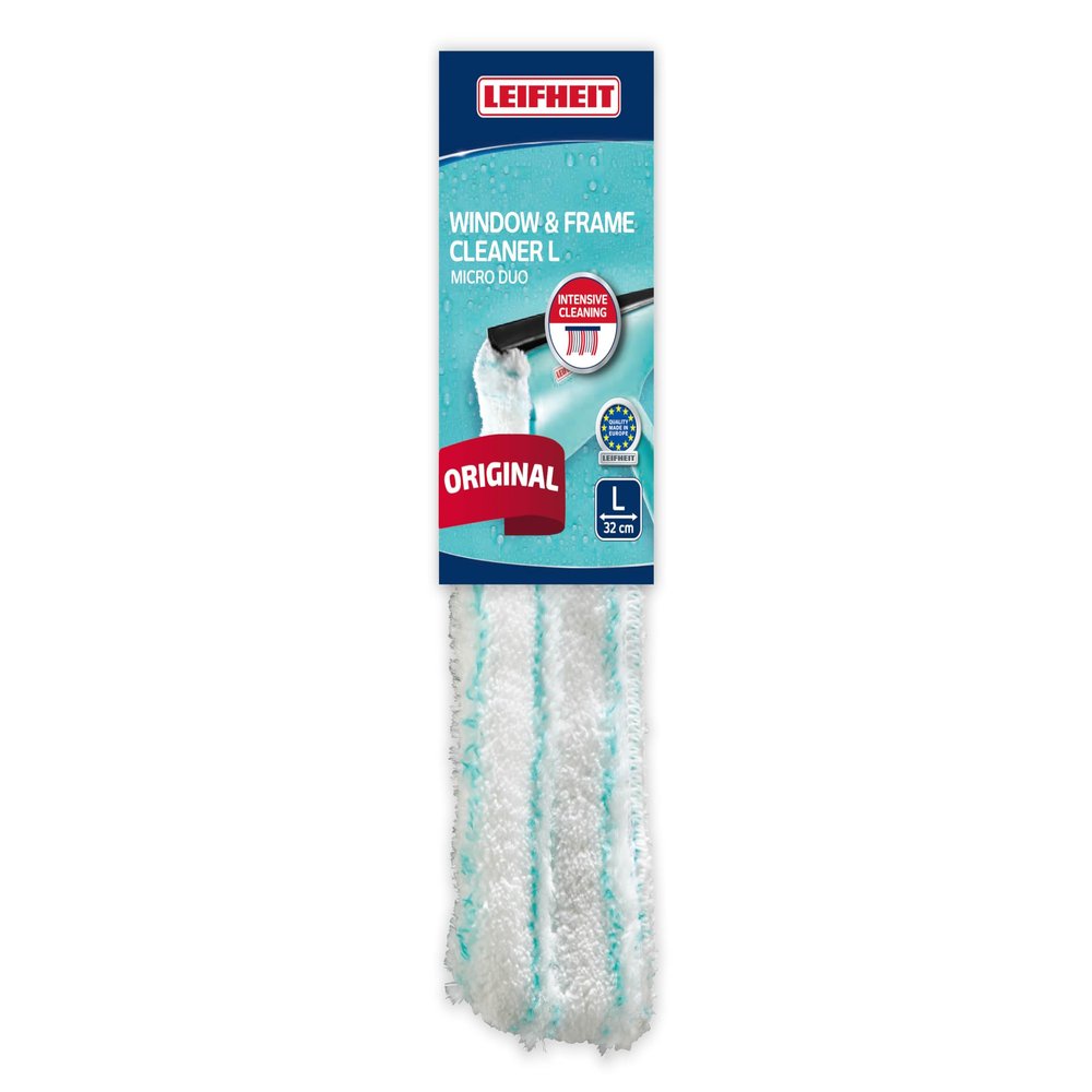 Leifheit Replacement Fleece for 3-in-1 Window Cleaner with Microfibre Fleece 51320, for Window Squeegee and Frames, 32 cm