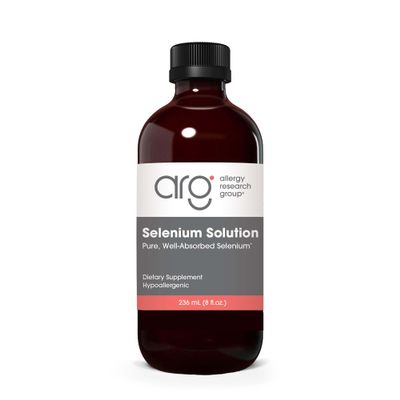Allergy Research Group Selenium Solution - Well-Absorbed Selenium Liquid, Pure Sodium Selenite, Thyroid Support, Antioxidants, 100 mcg Supplement, Hypoallergenic - 8 Fl Oz