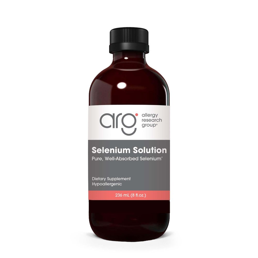 Allergy Research Group Selenium Solution - Well-Absorbed Selenium Liquid, Pure Sodium Selenite, Thyroid Support, Antioxidants, 100 mcg Supplement, Hypoallergenic - 8 Fl Oz