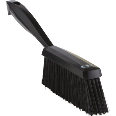 Vikan 45879 Bench Cleaning Brush, Polypropylene/Polyester Soft Bristle Dustpan Brush & Sweeper With Handle, 14-Inch, Black