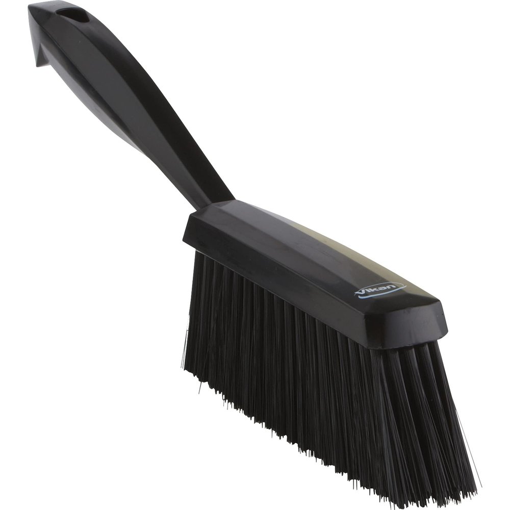 Vikan 45879 Bench Cleaning Brush, Polypropylene/Polyester Soft Bristle Dustpan Brush & Sweeper With Handle, 14-Inch, Black