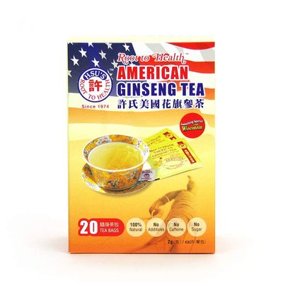 Hsu's Root to Health American Ginseng Tea, 20 Teabags #1036