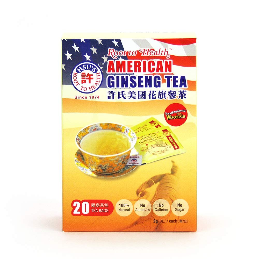 Hsu's Root to Health American Ginseng Tea, 20 Teabags #1036
