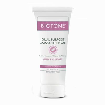 BIOTONE Dual-Purpose Massage Crme with Arnica and Ivy Extracts, Pure Ingredients, Effortless Glide, Luxurious Feel, More Workability, Less Reapplications