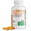 Bronson Super B 100 Vitamin B Complex Sustained Release Contains All B Vitamins (Vitamin B1, B2, B3, B6, B9 - Folic Acid, B12) Supports Energy Metabolism & Nervous System Health, Non-GMO, 250 Tablets view 1
