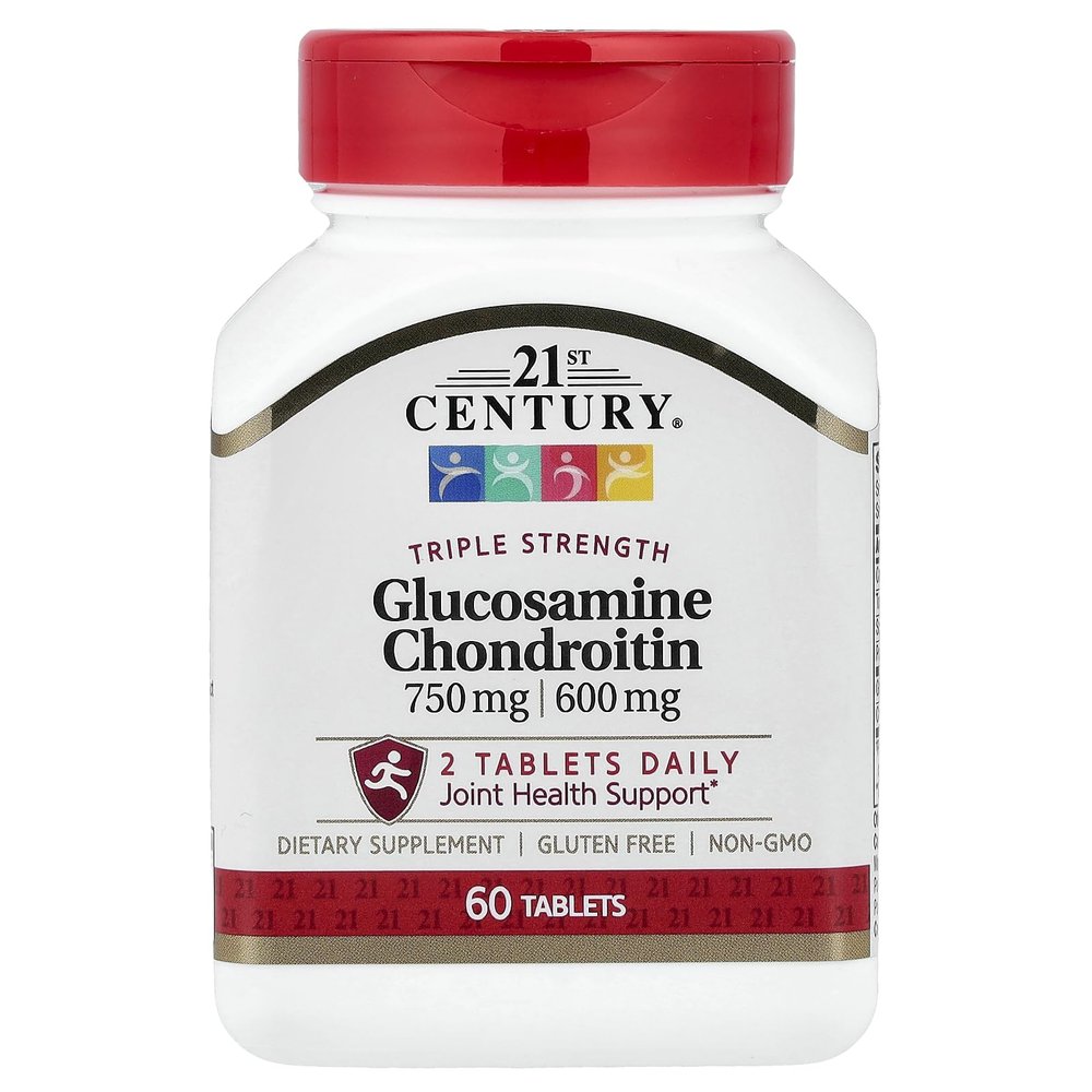 21st Century Glucosamine Chondroitin 750/600mg - Triple Strength, Tablets, 60 Count