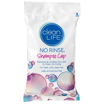 No-Rinse Cleanlife Products Shampoo Cap - Waterless, Rinse Free Hair Washing and Conditioning Shower Caps for Bathing Elderly, Bedridden, Hospital Patients - Disposable, Hypoallergenic