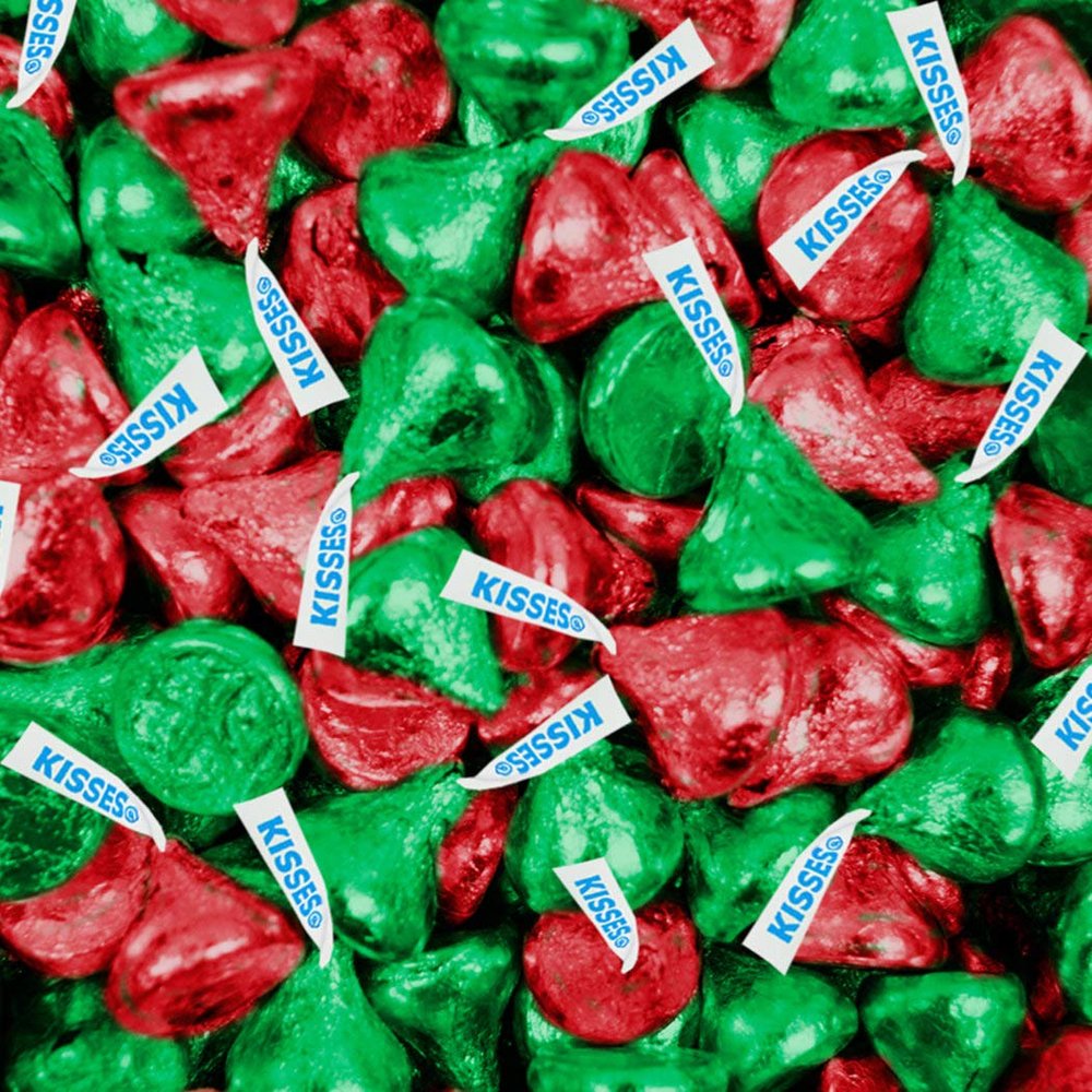 Christmas Hershey Kisses 1 lb Bulk Red and Green Holiday Candy