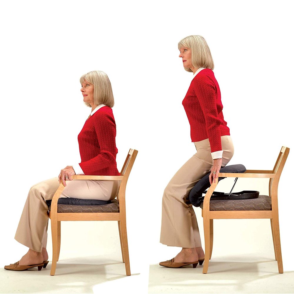 Carex Upeasy Seat Assist Plus - Portable Self-Powered Lifting Seat Cushion for Chairs, 70% Weight Support up to 340 lbs. - Lift Assist for Seniors and Mobility Support