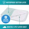 DMI Waterproof Sheet to be Used as a Bed Pad, Bed Liner, Mattress Protector, Pee Pad, Furniture Cover or Seat Protector with Quilted Slide Sheet and 4 Layers of Protection, Without Straps, 28 x 36 view 2
