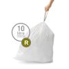 simplehuman Code R 60 Count, Dispenser Pack Custom Fit Liners, Drawstring Trash Bags, 10 Liter / 2.6 Gallon, White view 2