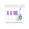 simplehuman Code X 60 Count, Dispenser Pack Custom Fit Liners, Drawstring Trash Bags, 80 Liter / 21.1 Gallon, White view 1
