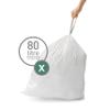 simplehuman Code X 60 Count, Dispenser Pack Custom Fit Liners, Drawstring Trash Bags, 80 Liter / 21.1 Gallon, White view 2