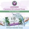 "Coco Fiji Soap Bar for Face and Body Infused With Organic Coconut Oil, Lavender Essential Oil, Natural Soap for Moisturizing & Pore Purifying Skin, 7 oz, Pack Of 2 " view 4