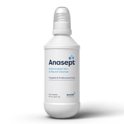 Anasept Antimicrobial Skin and Wound Cleanser, 8 oz. Bottle with Finger Sprayer, Wound Spray, Sterile Rinse, Healing Spray for Hospital and Professional Use