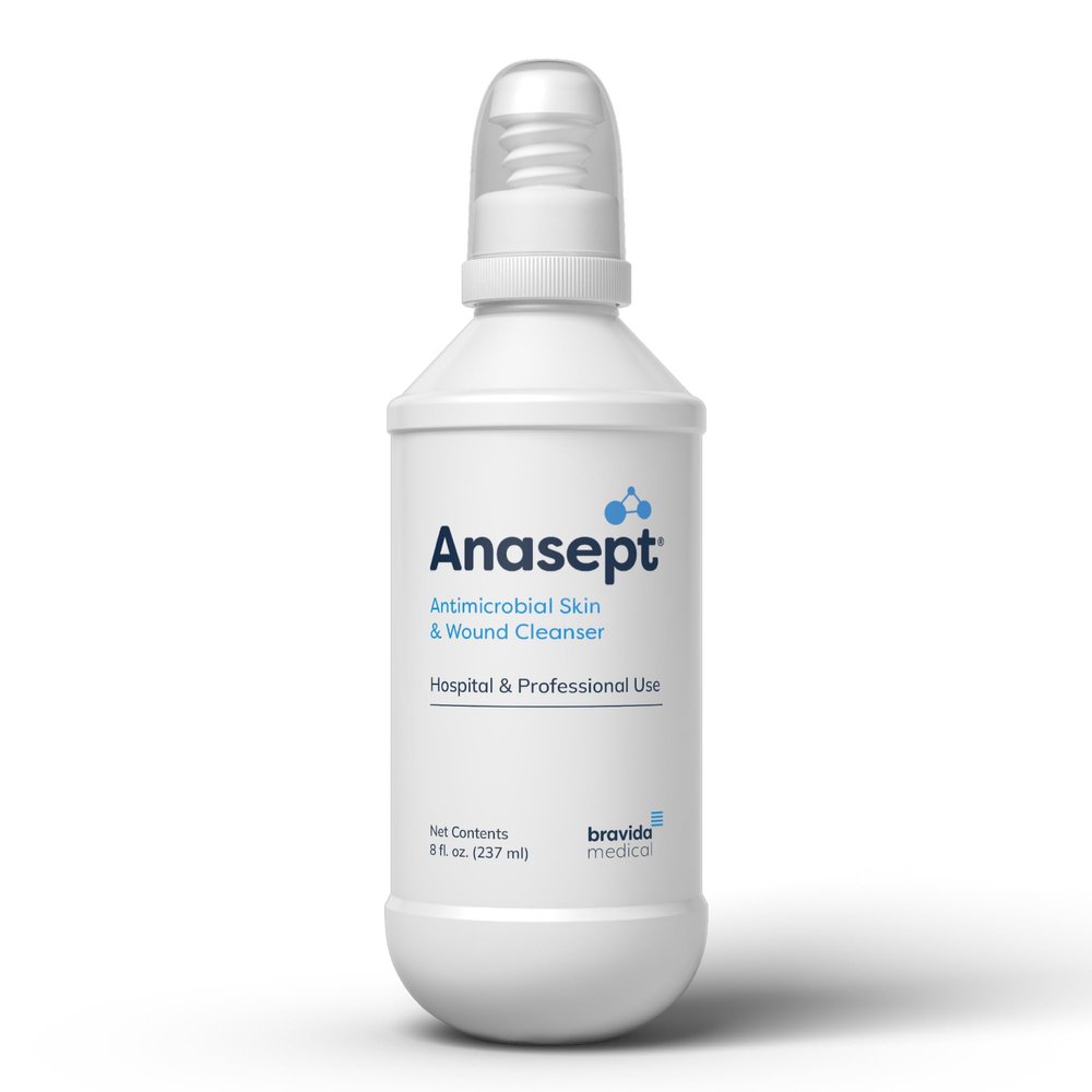 Anasept Antimicrobial Skin and Wound Cleanser, 8 oz. Bottle with Finger Sprayer, Wound Spray, Sterile Rinse, Healing Spray for Hospital and Professional Use