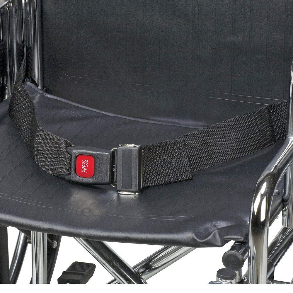 DMI Wheelchair Seat Belt and Safety Harness, Easy Install, 45 Inches long and 1.75 Inches Thick, Adjusts to 41 Inches, Black (Pack of 1)