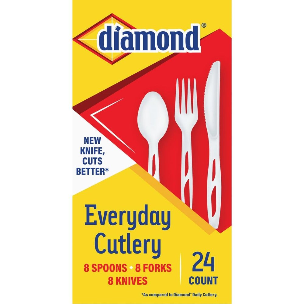 Diamond Assorted Heavyduty Tableware, 24 Count