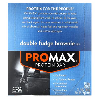 Promax Energy Bar Double Fudge Brownie - 12 Bars