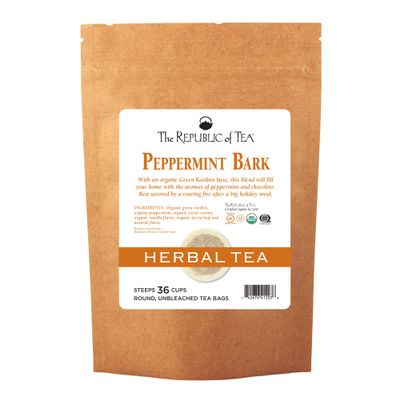 The Republic of Tea Organic Peppermint Bark Herb Tea, 36 Tea Bags, Fusion Of Cocoa And Peppermint Tea