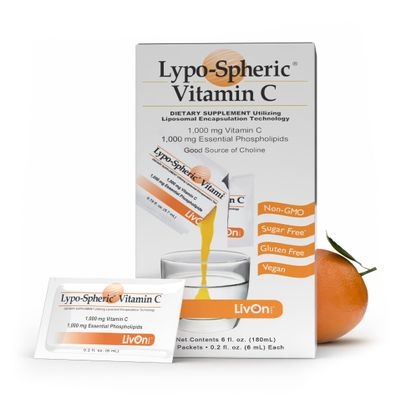 LivOn Laboratories LypoSpheric Liposomal Vitamin C 1000mg - No Sugar, Immune Support, Plant Based - Easy to Swallow, Absorbable - NonGMO, Gluten Free (0.2 fl oz Individual 30 Packets)