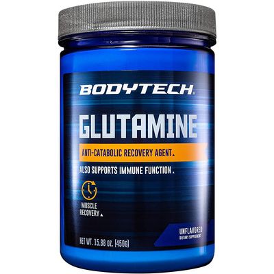 BodyTech Glutamine Powder - Supports Muscle Recovery, Immune Health & Exercise Performance - Unflavored (15.88 oz, 100 Servings)