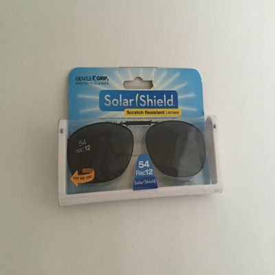2 Pairs Solar Shield Driving Lens 54 Rec 12 Frame Polarized Clip on Sunglasses 100% Uva/uvb Protection