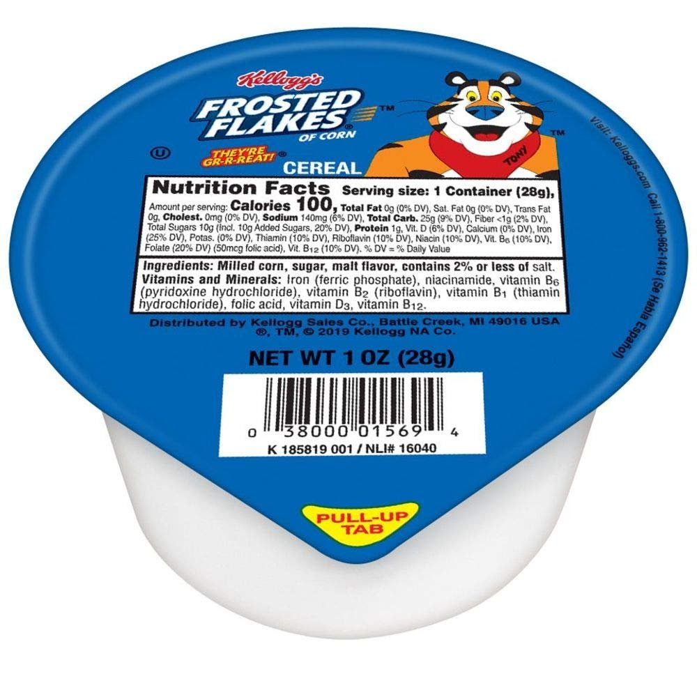 Kellogg's Frosted Flakes, Breakfast Cereal, Original, 1oz (96 Count)